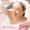 Scalp Massager Hair Growth Shampoo Brush, Silicone Scalp Scrubber Shower Scalp Brush for Hair, Head Massager Scalp Exfoliator for Dandruff Removal, Wet Dry Scalp Massage Tool for Hair Care, Pink