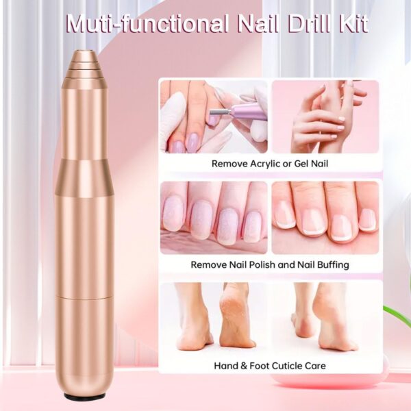 FOLAI Electric Nail Files, Professional Nail Drill for Acrylic Nails Gel, Electric Nail Drill 20000 RPM, Adjustable Speed E File for Nails, for Beginner Girl Women Mum