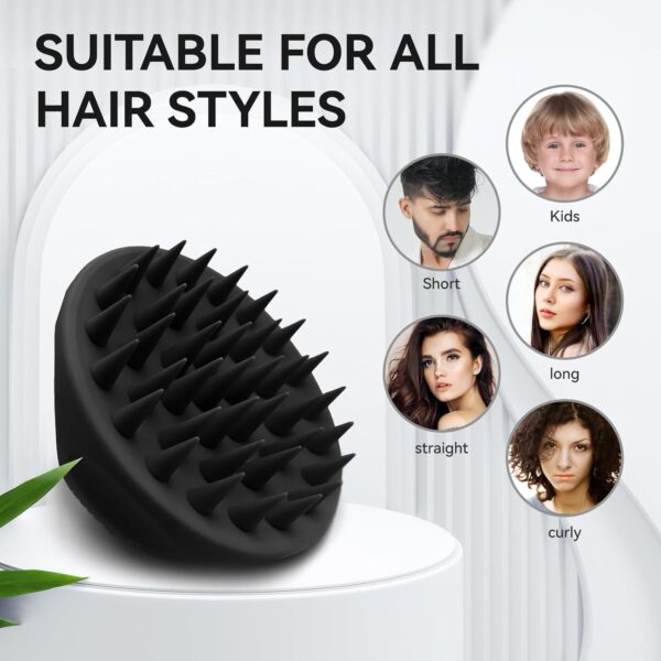 38 Finger Enlarged Scalp Massager Hair Growth,Head Massager,Silicone Scalp Brush Shampoo Brush for Hair Care,Scalp Scrubber,Hair Brush Wet Dry Comb,Scalp Exfoliator for Men Women Pets (Black)