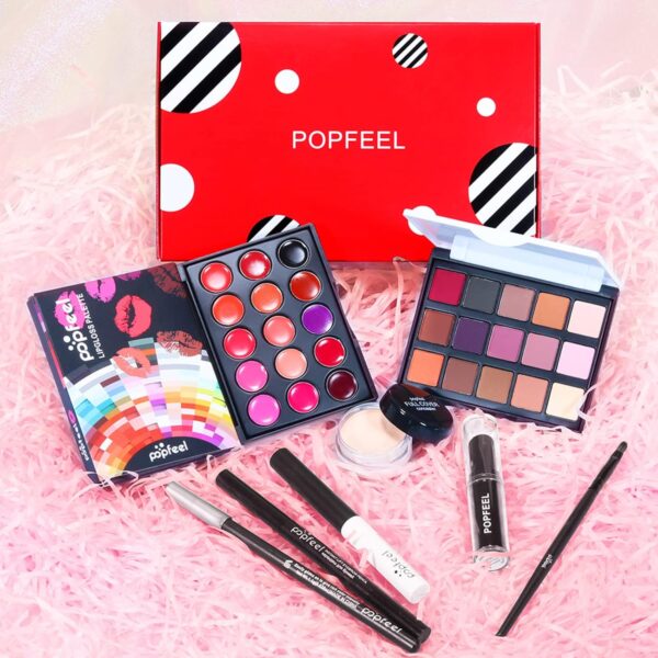 RoseFlower Makeup Kit for Women, All in One Makeup Gift Set for Women and Teen Girl, Full Makeup Kit with Lipgloss Eyeshadow Palette Concealer Stick Mascara Eyeliner Pencil Eye Shadow Brush