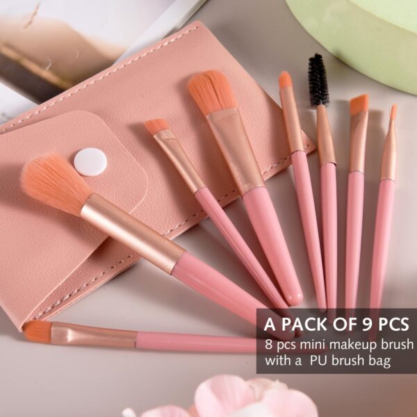Professional Makeup Brushes Set Mini Makeup Brushes Portable Make up Set Premium Makeup Brushes Kits with PU Leather Bag Foundation Powder Cosmetic Brush Blush Blending Eyeshadow Brushes Sets