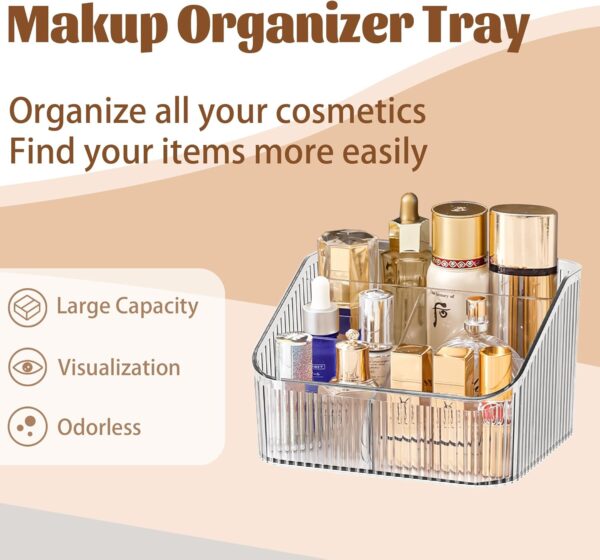 Homeanda Makeup Organiser Storage Compartments, Skin Care Cosmetic Organiser, Makeup Organiser and Storage(transparent)