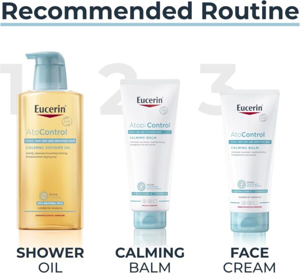 Eucerin AtoControl Bath & Shower Oil 400ml, Soap-Free and Fragrance-Free Body Cleansing Oil, Enriched with Omega-3 and Omega-6, Soothes and Protects Atopic Skin