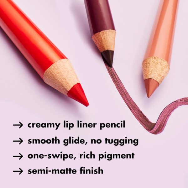 e.l.f. Cream Glide Lip Liner, Shape & Sculpt Lips, High-Pigment Pencil, Semi-Matte Finish, Vegan & Cruelty-Free, Mauve Aside