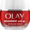 Olay Regenerist Whip Day Face Cream SPF30, Lightweight Anti-Wrinkle + Firming Skincare Moisturiser with Sun Protection, Anti-Ageing Niacinamide and Peptides, Renews, Firms and Hydrates 50ml