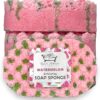 Watermelon Exfoliating Soap Filled Sponge | Exfoliating Body Wash | Soap Filled Sponge | Shower Pouf | Tan Remover & Body Scrub | Watermelon Body Wash | Bath Products | Vegan Soap | Stocking Fillers