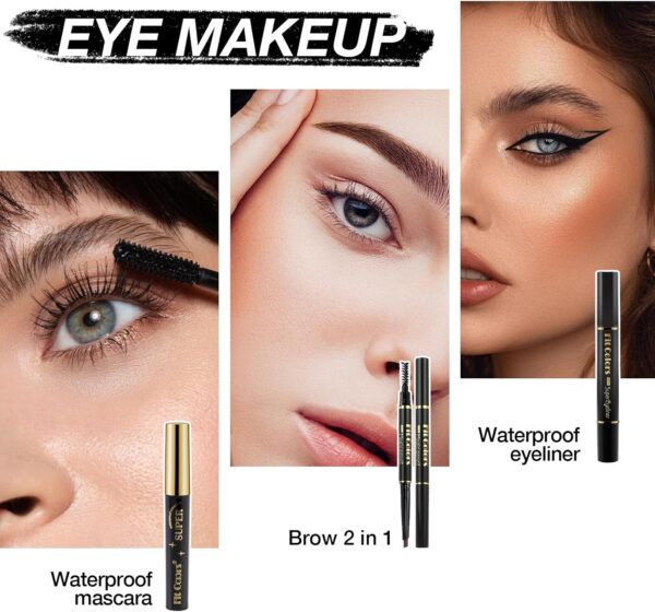 Proamate All in one Makeup Set, Cosmetic Make Up Starter Kit With Storage Bag Portable Travel Make Up Palette Eyeshadow Foundation Lip Gloss Makeup Gift Set for Teenage & Adults(Kit A001)