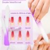 Glass Nail File and Shiner – 4PC Double Sided Etched Crystal Nail Buffer Files and Nano Nail Polishers, Professional Salon Manicure Tools Kit for Acrylic and Natural Nail (Purple)