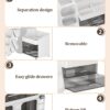 InlyXairce Make up Organiser,Skincare Cosmetic Storage Box Large Capacity,Dressing Organizer with 2 Drawers for Makeup Brush Beauty Perfume for Bedroom Bathroom Countertop Organizers