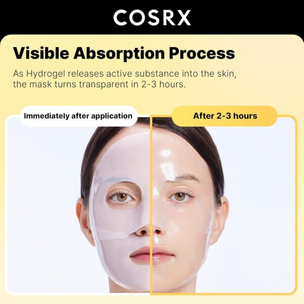 COSRX Advanced Snail Mucin Glass Glow Hydrogel Face Masks Skincare, Collagen Face Mask, Overnight Peel Off Korean Face Mask for Hydration Boost, Glass Skin Face Mask Korean Skincare, Pack of 3