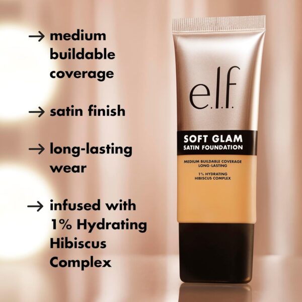 e.l.f. Soft Glam Foundation, Medium Coverage, Long-Lasting & Buildable Foundation For A Smooth, Satin Finish, Vegan & Cruelty-Free, 10 Fair Cool