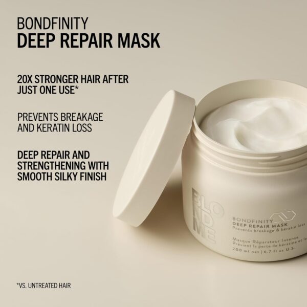 Schwarzkopf Professional BLONDME Bondfinity Deep Repair Mask Hair Treatment Strengthening Creating Bonds Smoothing And Protecting Porous Hair Hydrating And Softening 200 ml