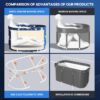 Portable Foldable Bathtub, Adults Soaking Bathtub for Shower, Sauna Bath Tub for Family, Quick Opening and Folding (Blue)