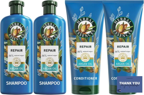Argan Oil Repair Shampoo & Conditioner Bundle - Silicone-Free Hair Care to Nourish & Restore Damaged Hair