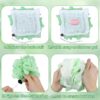 2-In-1 Bath Sponge, Shower Puff Loofah Shower Puff Loofah Sponge Bath Scrunchies Scrubbing and Cleaning - Body Scrubbers for Use In Shower for Men Women Bath Supplies (Green）