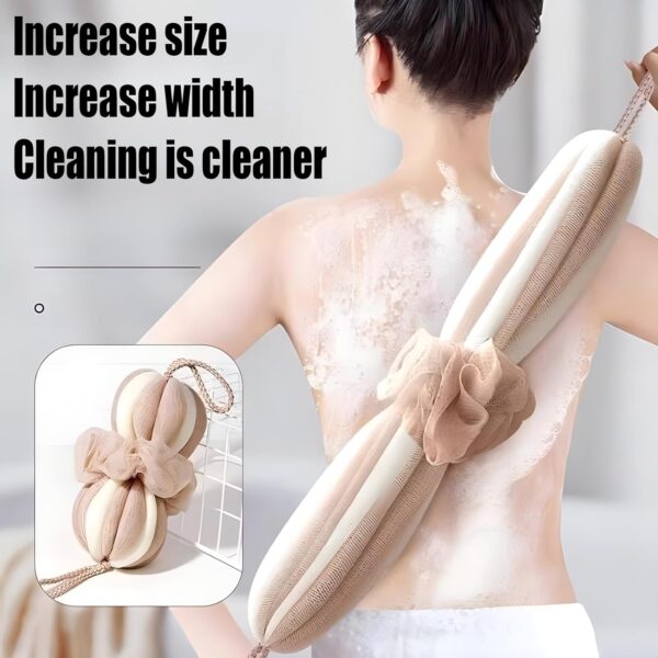 71JTWwvoxsL._AC_SL1500_.jpg JYJLLM 2Pcs Bath Shower Loofah Sponge,Long Stretch Back Sponge Exfoliating Back Scrubber for Shower for Women and Men,Bath sponges for Adults,Shower Scrubber(Pink and Khaki)