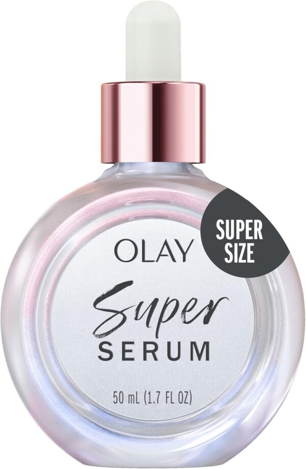 71JUaRSA7rL._AC_SL1500_.jpg Olay Super Serum 5-in-1 Benefits, Hydrating Face Serum 50 ml, With Vitamin C, Niacinamide, Collagen Peptides & Vitamin E, Glowing, Firmer and Smoother Skin, Lightweight Formula
