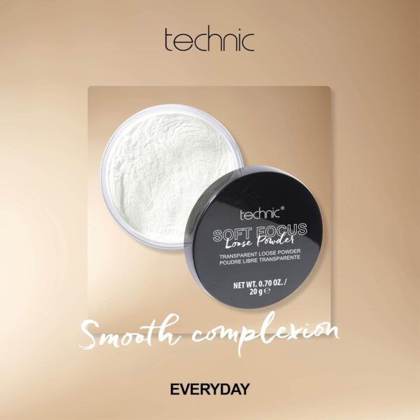 Technic Soft Focus Translucent Loose Powder - Silky & Lightweight Matte Fixing Face Powder - Absorb Oil, Remove Shine, Set Makeup And Hide Imperfections & Fine Lines - 20g