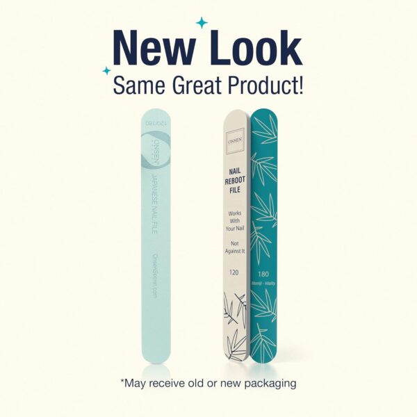 Onsen Secret Japanese Nail File - Professional 10-Pack Nail Files, Double Sided Natural & Acrylic Nail Filers - 120/180 Grit - Disposable, Salon Smooth, Best Nail File for Shiny Nails