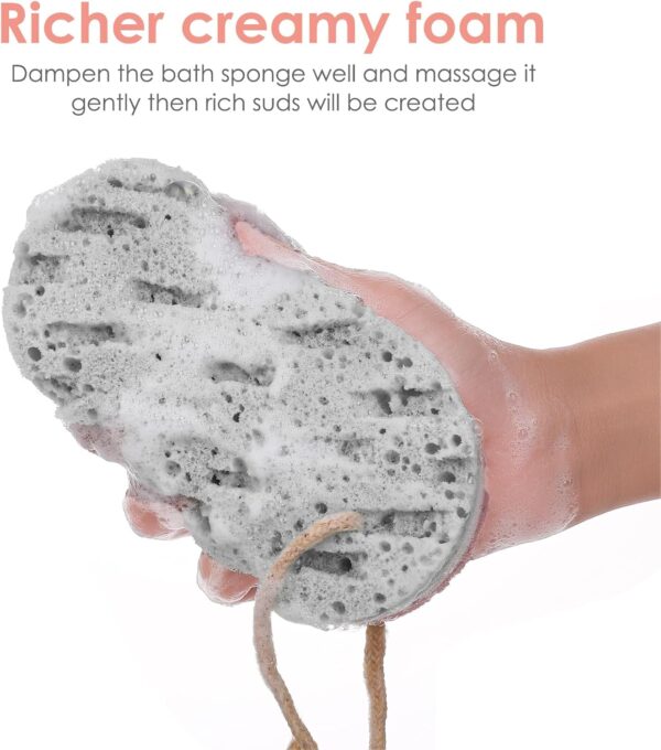 71KEQJ8Aj8L._AC_SL1500_.jpg Dimeho 3PCS Bath Sponge for Women Soft Bath Sponge Gentle Sponge Loofah Body Scrubber Shower Sponge for Body Wash Bathroom Deep Cleansing Bathing Sponge Bathing Accessories 3 Colors Large Size