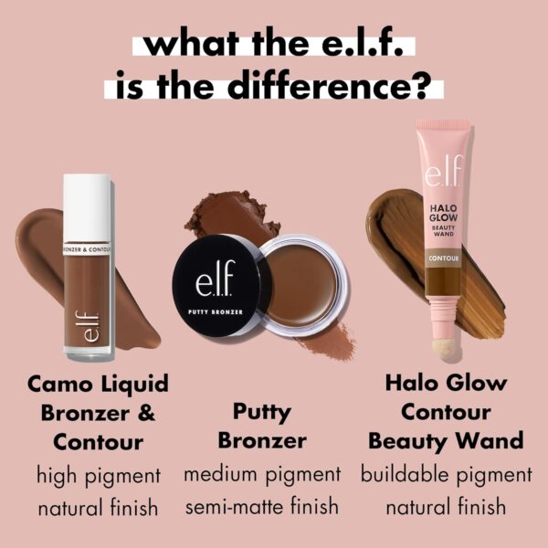 e.l.f. Camo Liquid Bronzer & Contour, Highly Pigmented, Natural-Looking Glowy Finish, Long-Lasting, Rounded Applicator, Vegan & Cruelty-Free, 2 Fair/Light