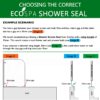 ECOSPA Rubber & Plastic Bath/Shower Screen Seal Strip for 4-6mm Glass Screens or Doors • Straight or Curved • Seals Gaps up to 15mm