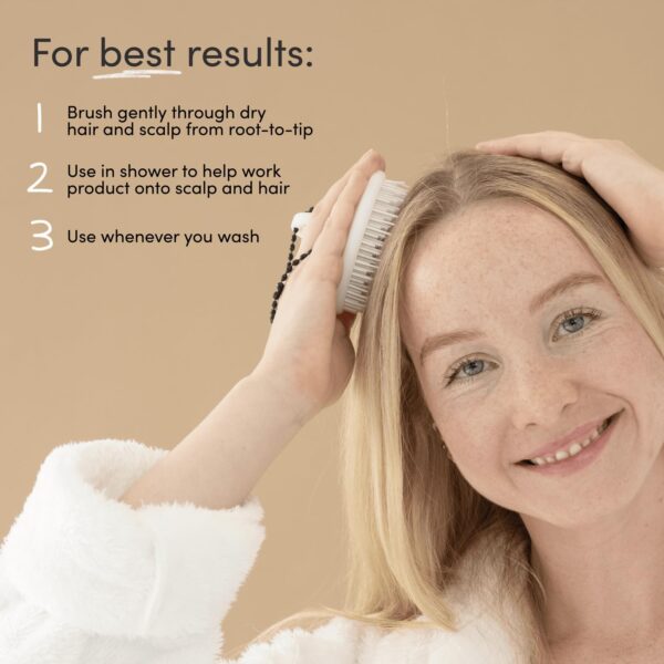 71KdjRG2fOL._SL1500_.jpg Jupiter Exfoliator Brush, for Removing Dandruff & Build-Up, Detangling Scrubber, for Wet or Dry Hair, Supports Circulation & Growth, for All Hair Types, Black