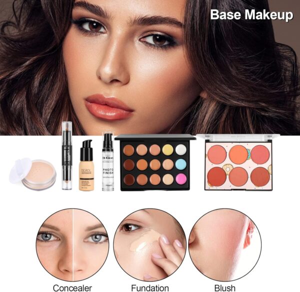 Makeup Sets, Cosmetic Make Up Starter Kit With Storage Bag Portable Travel Make Up Palette Eyeshadow Foundation Lip Gloss for Teenage & Adults(Style B)