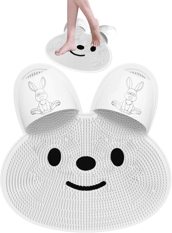 Foot Cleansing Mat - Shower Foot Cleaner, Foot exfoliiating Mat | Silicone Shape Back Scrubber Bath Massage Mat with Non-Slip Suction Cups, Foot Massage Mat for Exfoliation of Body, Arms