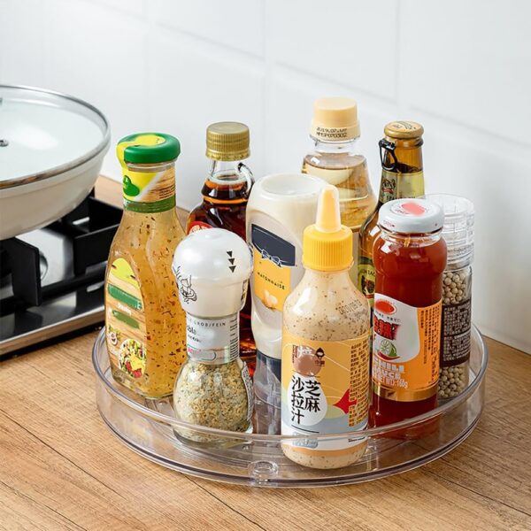 71L3AQEHMML._AC_SL1000_.jpg ROWNYEON 360 Rotating Makeup Organiser,Revolving Toiletry Organiser Storage Turntable Lazy Susan Makeup Stand, Vaity Cosmetic Organiser Tray for Perfume,Bedroom,Kitchen,Dressing Table Organiser