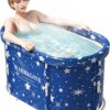 Portable Foldable Bathtub, Adults Soaking Bathtub for Shower, Sauna Bath Tub for Family, Quick Opening and Folding (Blue)
