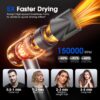 Hair Dryer, Professional Ionic Hair Dryer for Fast Drying, High Speed Hair Blow Dryer with Diffuser for Home Salon Travel, Constant Temperature Hair Care Without Hair Damage