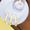 WLLHYF Mini Metal Makeup Spatula Skin Care Cosmetic Spoon Reusable Applicator, Beauty Scoop for Facial Cosmetic for Face Mask Cream Lotions Moisturizers (3 Gold)