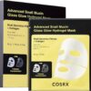 COSRX Advanced Snail Mucin Glass Glow Hydrogel Face Masks Skincare, Collagen Face Mask, Overnight Peel Off Korean Face Mask for Hydration Boost, Glass Skin Face Mask Korean Skincare, Pack of 3