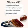 71LtrKGM93L._SL1500_.jpg 6 Pcs Set 100% Pure Mulberry Silk Hair Scrunchies Silk Hair Ties with 6 Chic Colors Everyday Skinny Scrunchies Silk Ponytail Holders Hair Care No Damage (Vintage)