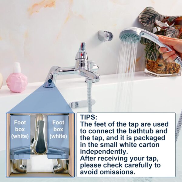 71Lva24BQGL._AC_SL1500_.jpg Bathroom Sink Taps with Shower Head, BATHWEST Modern Bath Tap with Shower Kit, Chrome Single Lever Monobloc Bathroom Shower Mixer Taps 021N