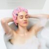 Phoetya 4 Pack Unicorn Shower Caps, Double Layer Waterproof Shower Hat Reusable Elastic Band Bath Caps for Women and Girls Shower Spa