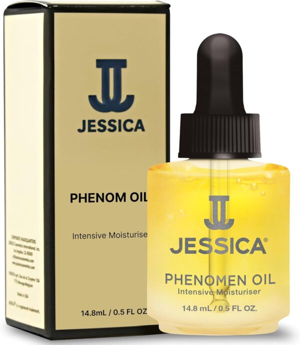 JESSICA Phenomen Cuticle Oil for Nails, Intensive Moisturiser, Natural Jojoba, Almond and Rice Oils, Heals, Rehydrates, 14.8ml