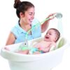 Yookidoo Baby Bath Shower Head - Elephant Water Pump with Trunk Spout Rinser - Control Water Flow from 2 Trunk Knobs in Tub or Sink for Infants and Newborn Babies (Turquiose)