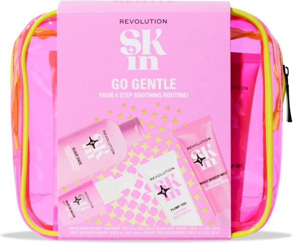Revolution SKin, Go Gentle Starter Kit, Skincare Set Includes Cleanser, Toner, Serum & Moisturiser, Vegan & Cruelty-Free, 4 Products Included