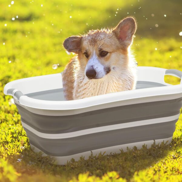 beberoad Pet Dog Booster Bath Elevated Dog Bathing Tub Washing Station for Grooming, Collapsible Foldable Portable Shower Bathtub for Small Dogs Cats Pet, Indoor and Outdoor