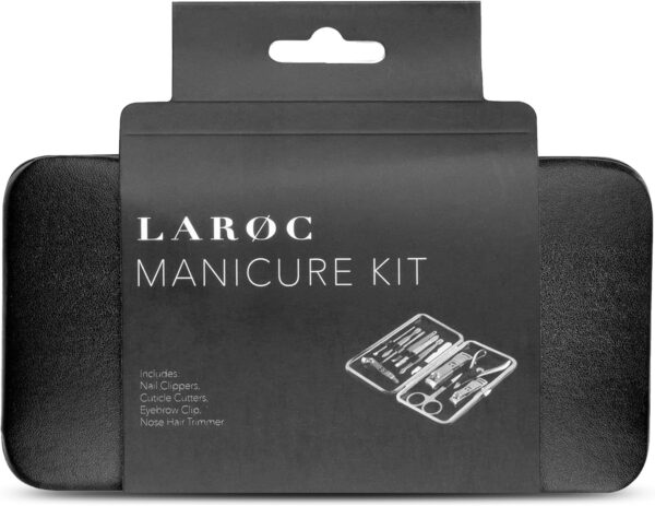 LaRoc 12pc Manicure & Pedicure Set - Nail Clippers, Cuticle Remover - Luxurious Face, Foot, Hand Nail Care Kit - Pedicure Sets for Feet, Mens Grooming Kits & Manicure Set for Women