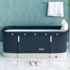 HWGING Foldable Bathtub Adults, 120 x 55 cm, Portable, Collapsible, PVC and Peach Skin Composite, Modern, Textured, Freestanding, B Color
