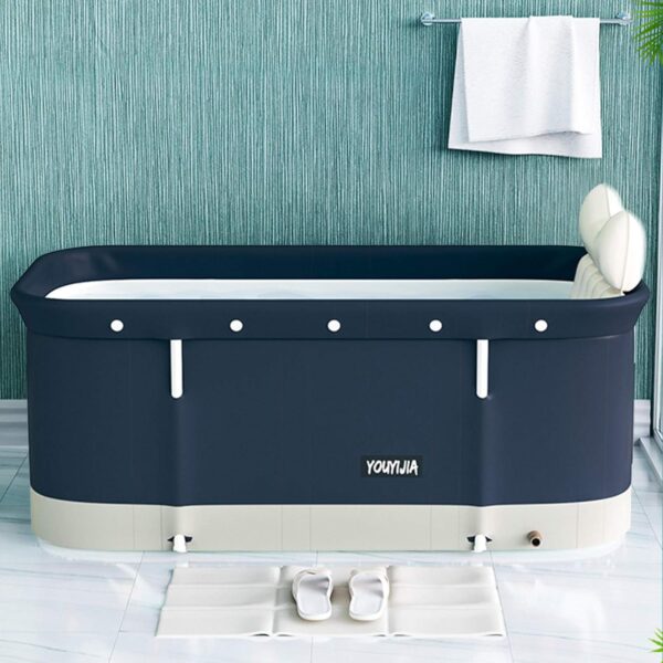 HWGING Foldable Bathtub Adults, 120 x 55 cm, Portable, Collapsible, PVC and Peach Skin Composite, Modern, Textured, Freestanding, B Color