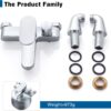Bath Shower Mixer Tap Modern Bath Taps Single Lever Monobloc Shower Mixer Deck Mounted Bathtub Faucet Tub Filler Chrome, Solid Brass, 1/2'' Outlet, 180mm Centres, with Tub Filler Spout