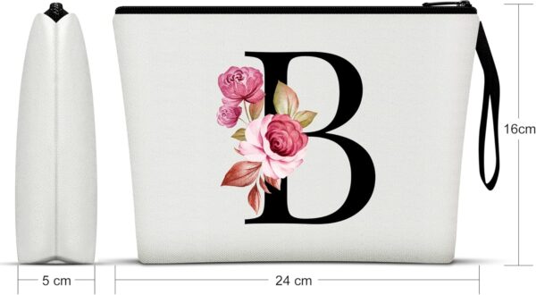 A-Z Personalized Makeup Bag,Birthday Gifts for Women Mom,Gifts for Best Friend,Bride Bridesmaid Cosmetic Bag(B)