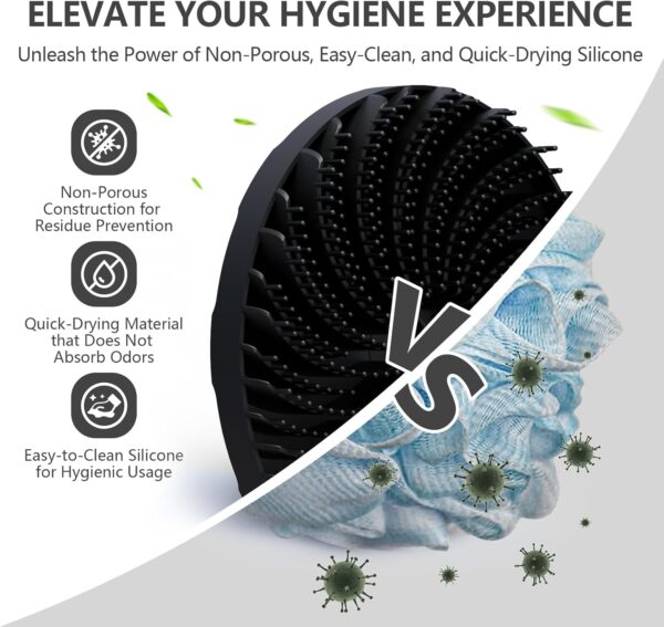 71N7px44ebL._AC_SL1500_.jpg BEAUTAIL Silicone Body Scrubber 5th Gen 2 Pack, Gentle Exfoliating Shower Bath Brush for Sensitive Skin, Innovative Silicone Bristles Design for Lather Well, Ergonomic No-Slip Handle (Black+Starlight)