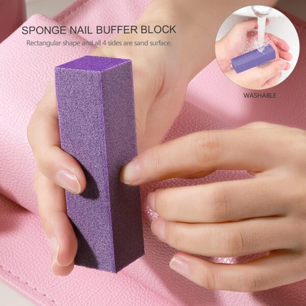 FANDAMEI Nail Files and Buffers, 100/180 400/4000 Grit Professional Manicure Tools Kit Rectangular Art Care Buffer Block Tools, 7 Ways Buffer Block for Trim, Polish and Shine Nail, 20Pcs/Pack