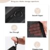 GINOYA 4PCS Mesh Makeup Bags, Nylon Letter Cosmetic Bag Set, Travel Essentials Pouch Set Print with Skin Hair FACE Glam Letter (Black)