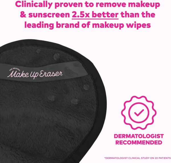 MakeUp Eraser The Original Effortlessly Remove All Makeup Using Only Water, Including Waterproof Mascara, Eyeliner, Foundation, Lipstick, and More - Chic Black
